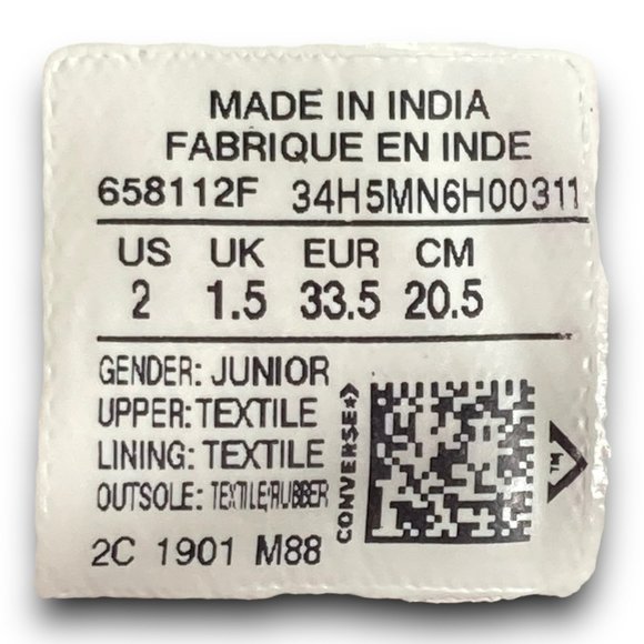 Converse CTAS Double Tongue Sneakers 658112F Low Top Blue Pink Glitter Youth 2 - Picture 9 of 9